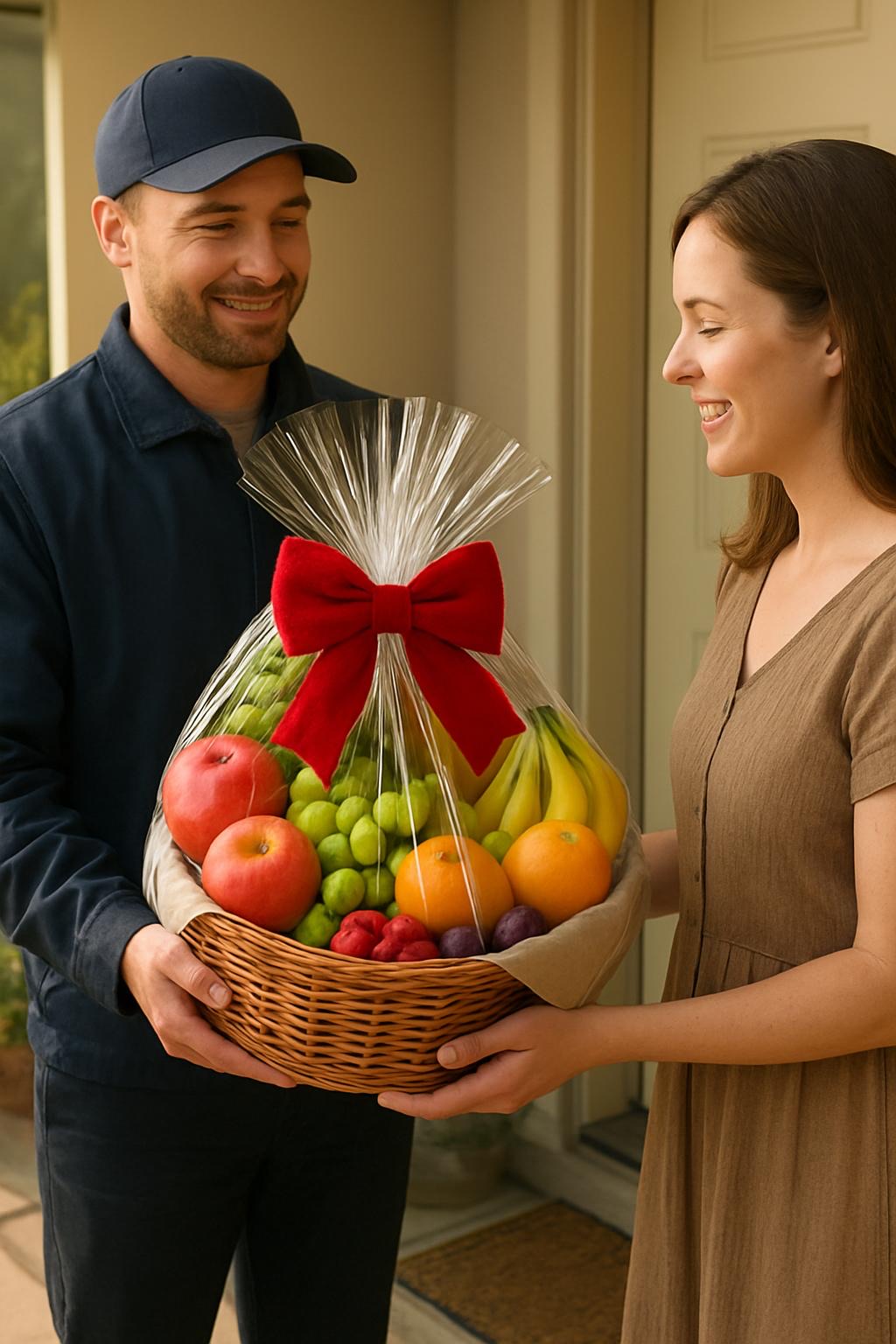 Delivery of a fresh fruit basket